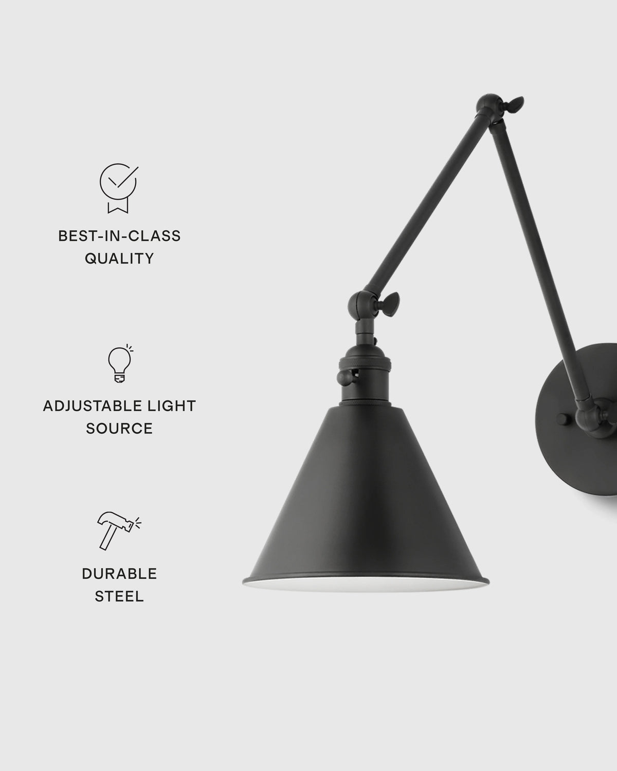 Articulating Double Arm Steel Wall Sconce - One Size / Silver