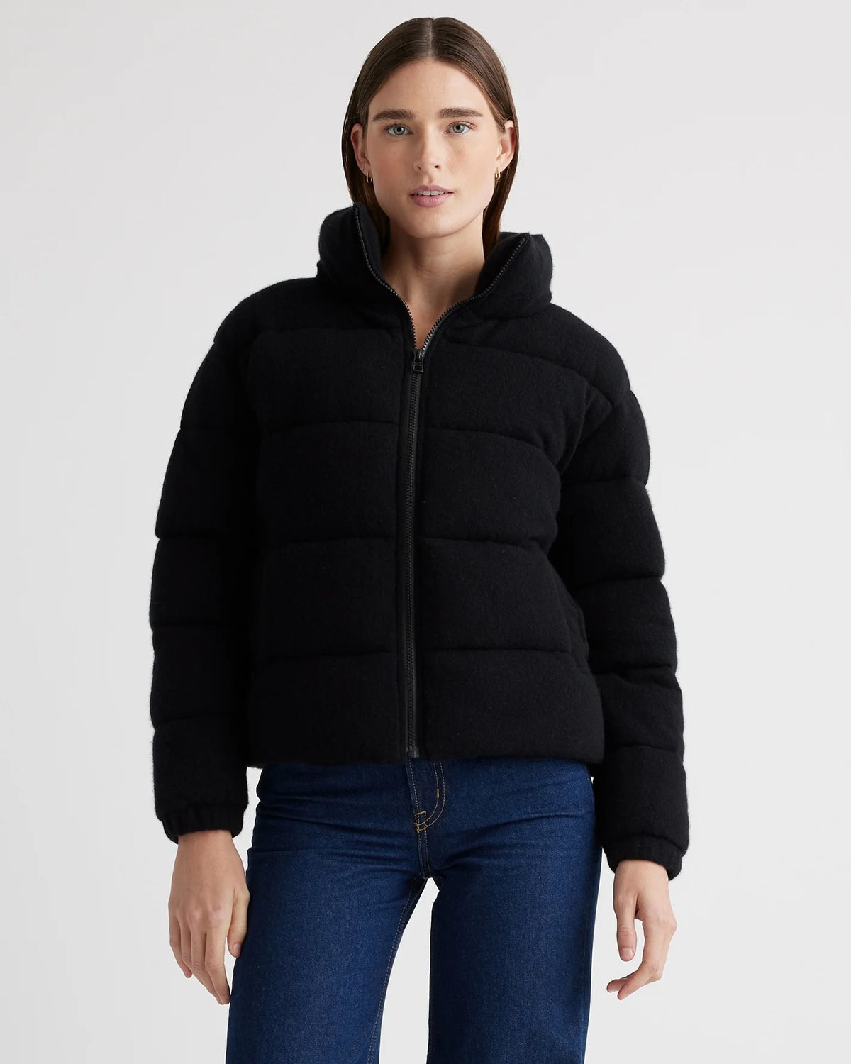 Mongolian Cashmere Puffer Jacket - XS / Brown