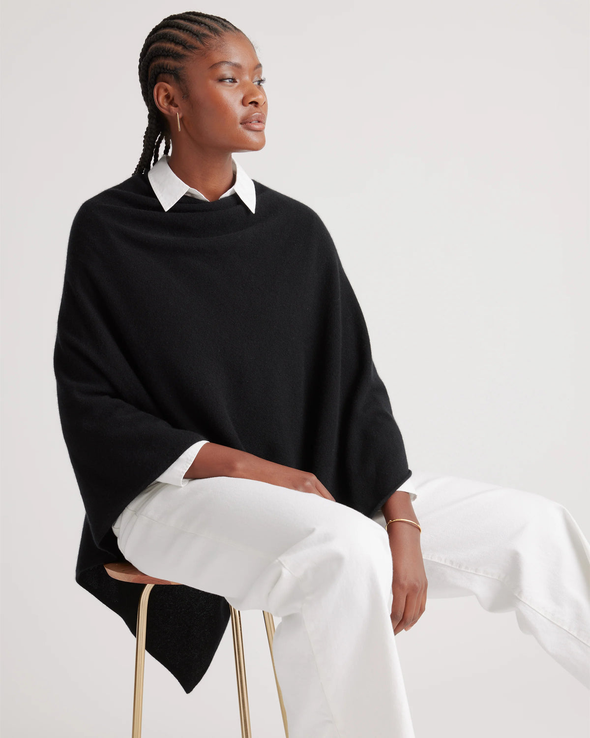 Mongolian Cashmere Poncho - One Size / Heather Grey