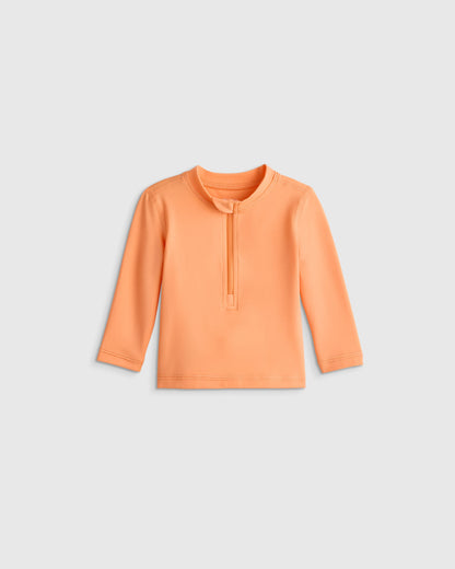 Long Sleeve Zip-Up Rash Guard - 0-3M / Yellow