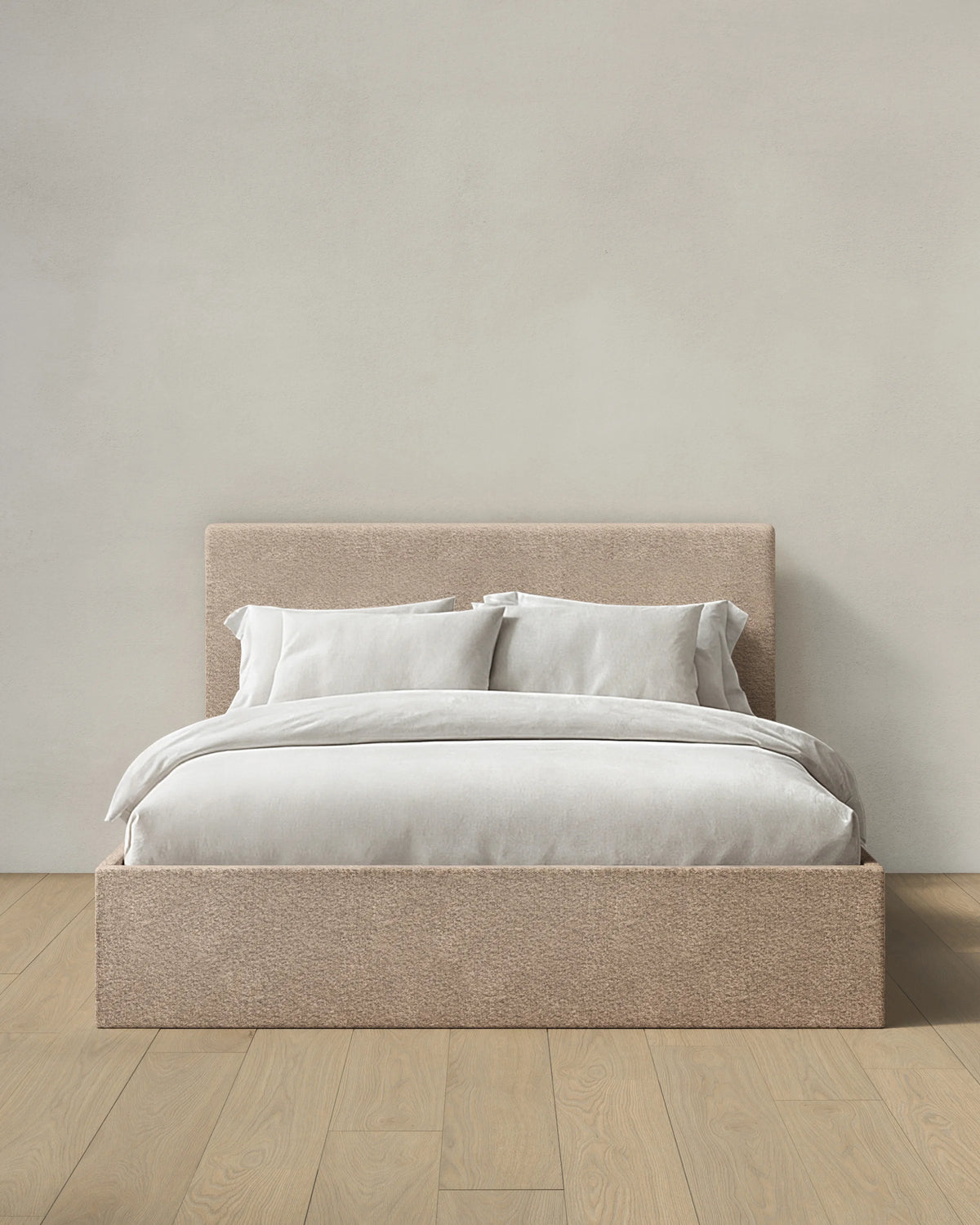 Plush Boucle Square Bed - Full / Ivory
