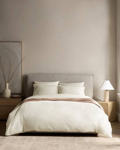 Organic Crisp Percale Deluxe Bedding Bundle - Twin / White
