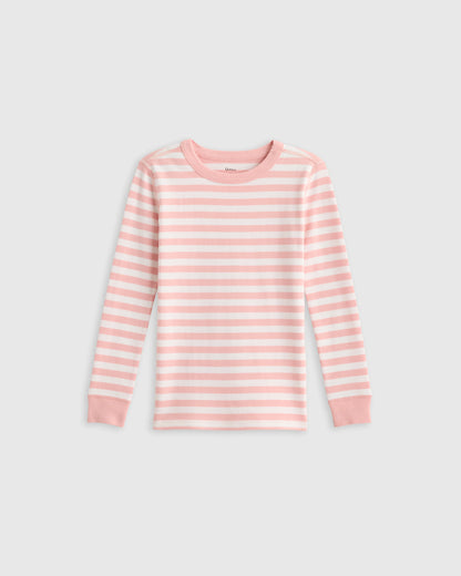 100% Organic Cotton Long Sleeve and Pant Pajama Set - 2T / Navy Stripe