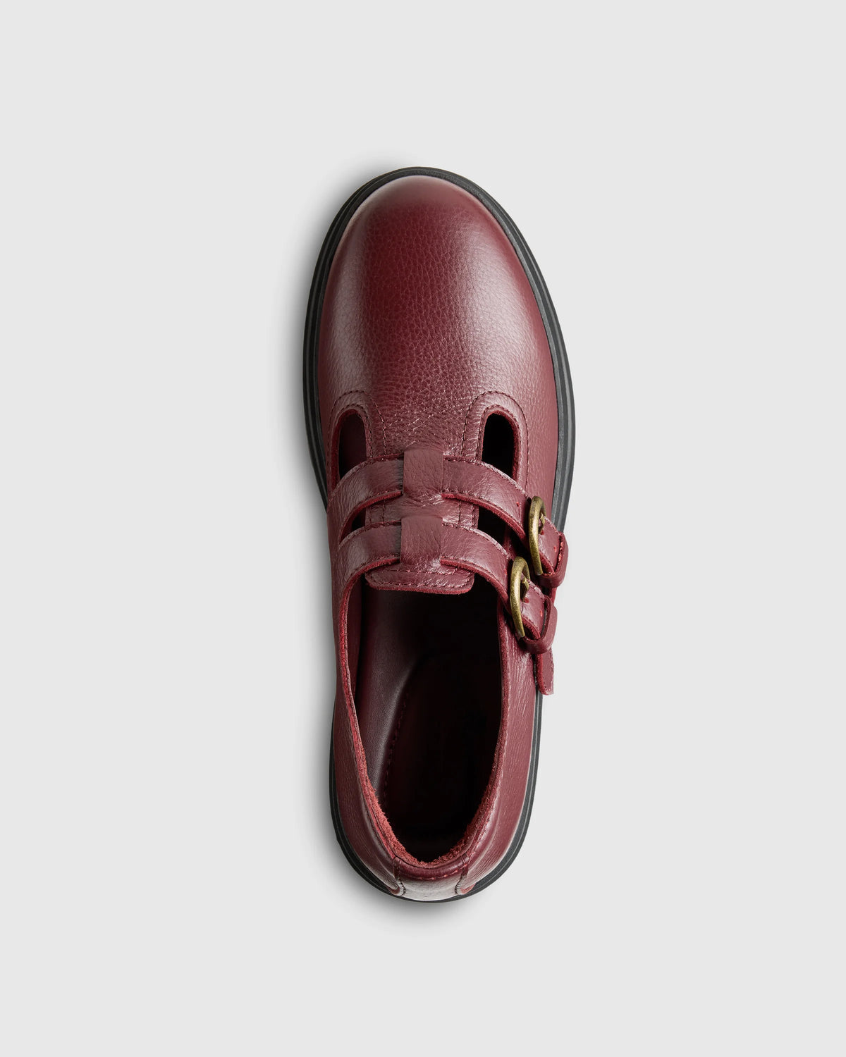 Italian Leather Lug Sole Mary Jane - 5 / Black