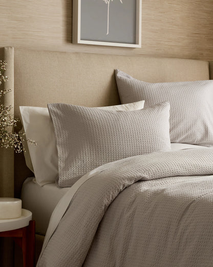 Organic Luxe Honeycomb Sham Set - Standard / Mineral