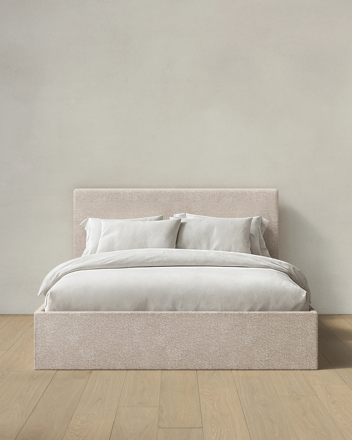 Plush Boucle Square Bed - Full / Ivory