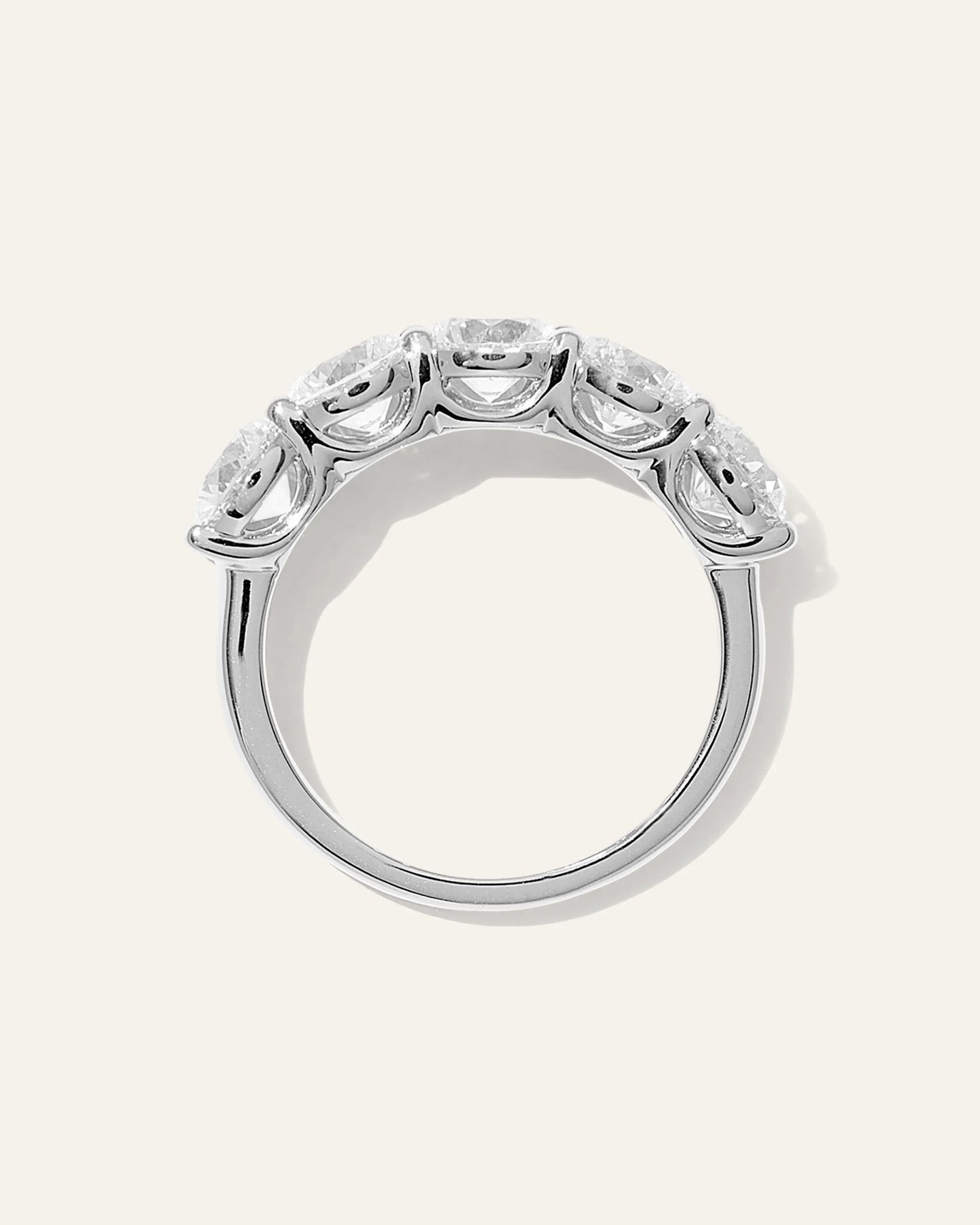 Lab Grown Diamond Five Stone Band - 4 / Yellow Gold