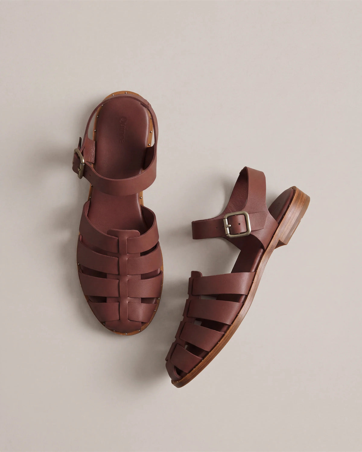 Italian Leather Fisherman Sandal - 5 / Black