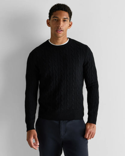 Mongolian Cashmere Classic Cable Crewneck Sweater - S / Teak