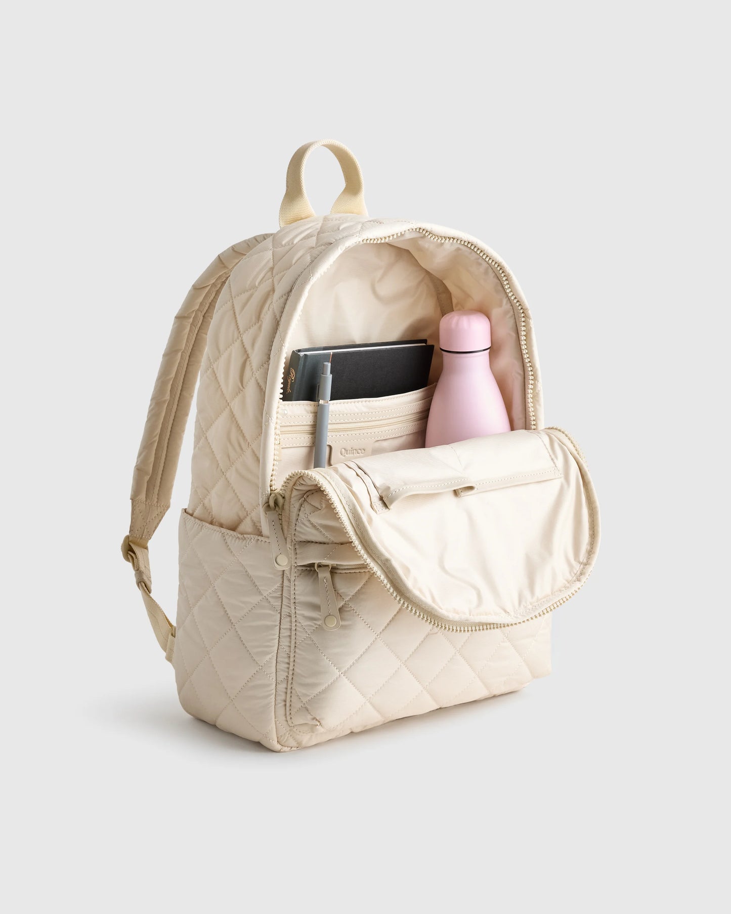 Transit Quilted Commuter Backpack - One Size / Taupe Brown