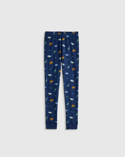 100% Organic Cotton Long Sleeve and Pant Pajama Set - 2T / Navy Stripe