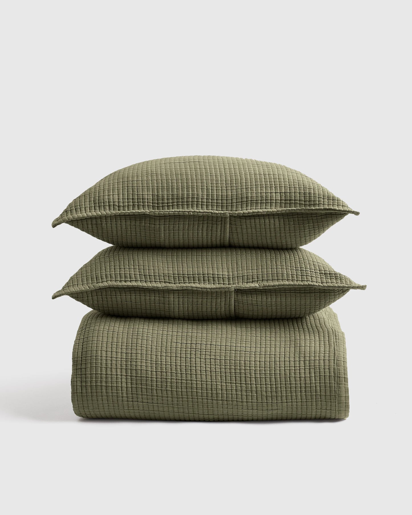 Organic Ribbed Cotton Coverlet Set - Twin / Toffee