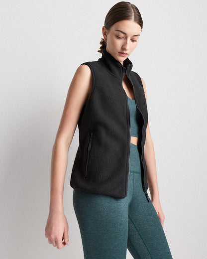 Sherpa Full-Zip Vest - XS / Black