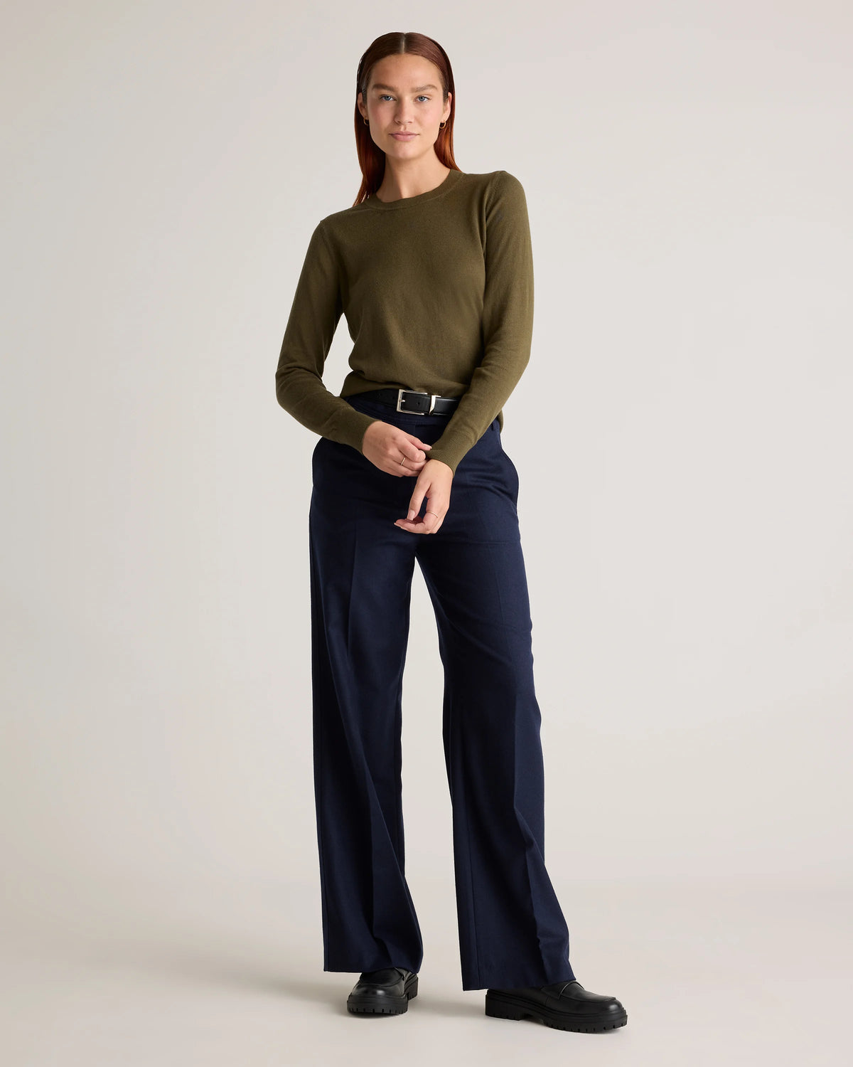 Lightweight Cotton Cashmere Crew Sweater - XS / Mountain Spring Blue