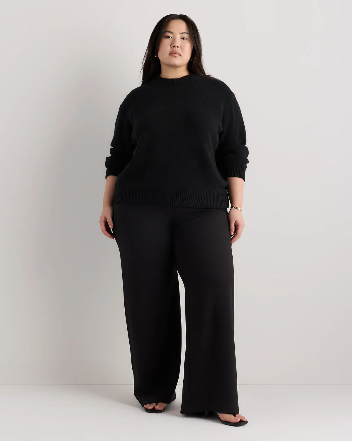 Mongolian Cashmere Oversized Crewneck Sweater - 1X / Oatmeal
