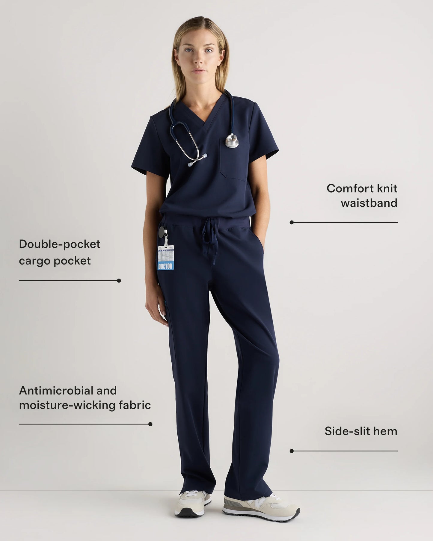 AeraFlex Scrub Cargo Pants - XS / Bold Black