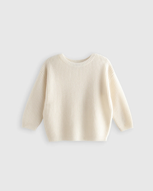 Washable Cashmere Fisherman Tunic Sweater - 2T / Ivory