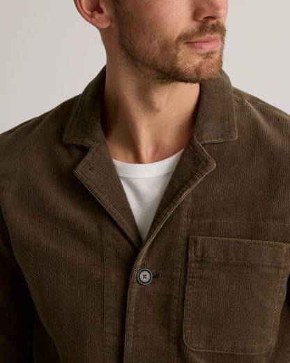 Organic Stretch Corduroy Chore Jacket - S / Seaweed