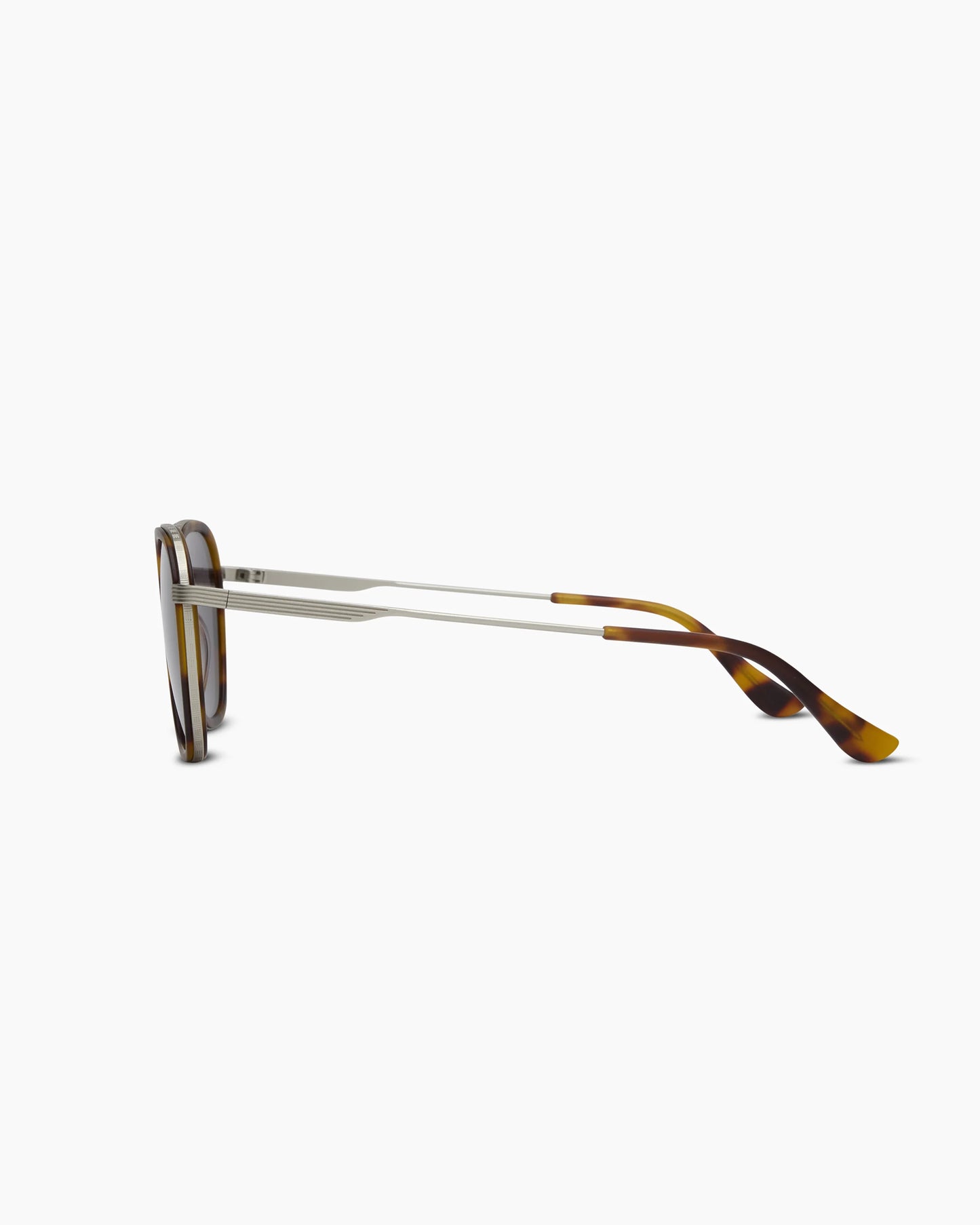 Madrid Polarized Stainless Steel Sunglasses - Standard / Silver/Ginger Tortoise with Green lens