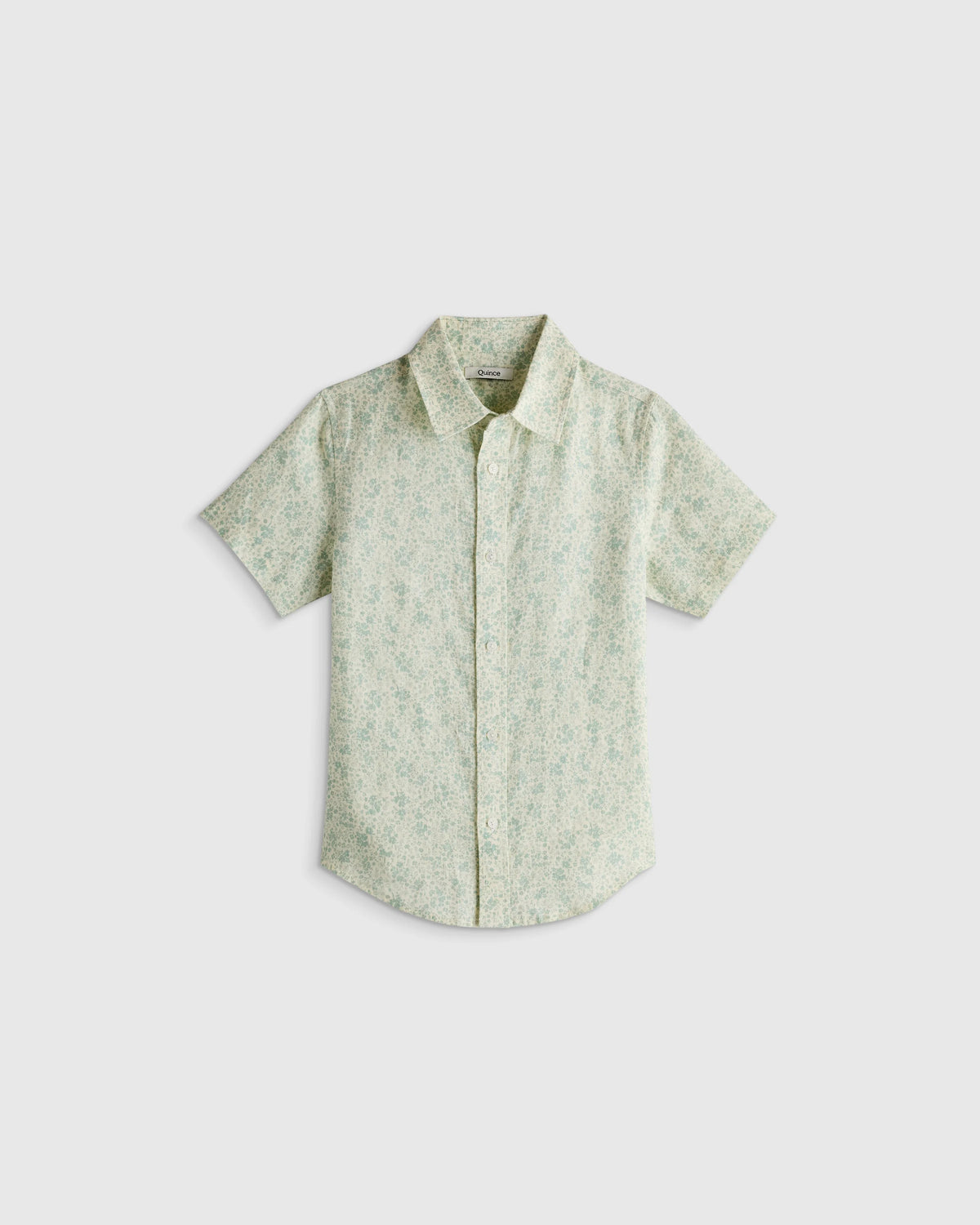 100% European Linen Printed Short Sleeve Shirt - 2T / Multi Palm