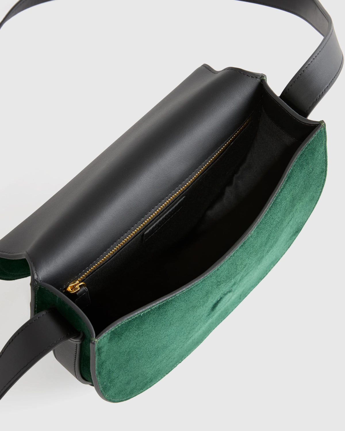 Italian Suede Saddle Bag - One Size / Pebble