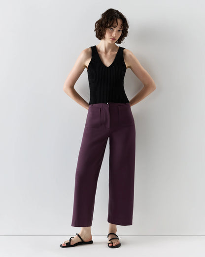 Ultra-Stretch Ponte Cropped Wide Leg Pants - 0 / Espresso
