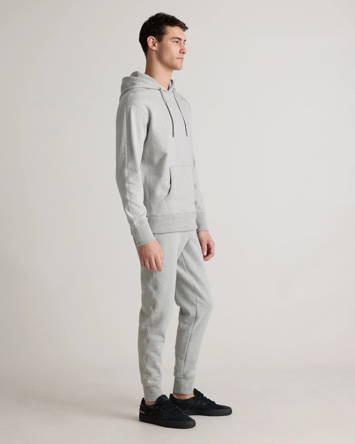 Organic Midweight French Terry Pullover Hoodie - S / Light Heather Grey