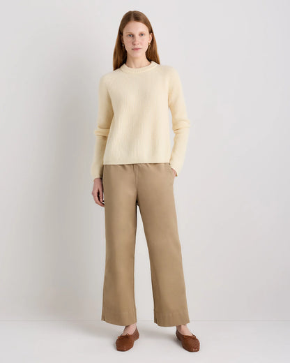 Mongolian Cashmere Fisherman Crewneck Sweater - XS / Teak