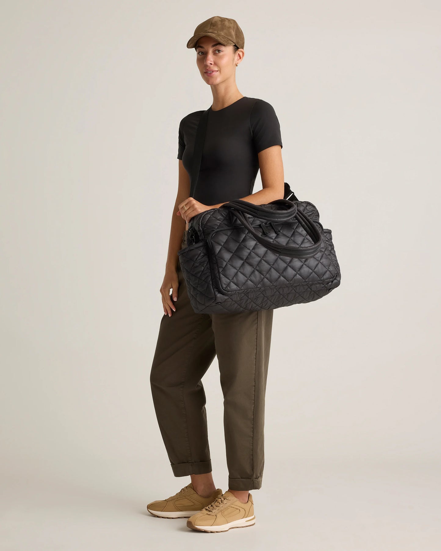 Transit Quilted Duffle Bag - One Size / Taupe Brown