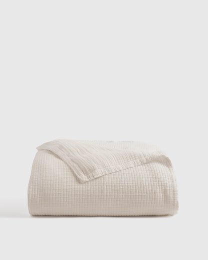 Organic Ribbed Cotton Coverlet - Twin / Toffee