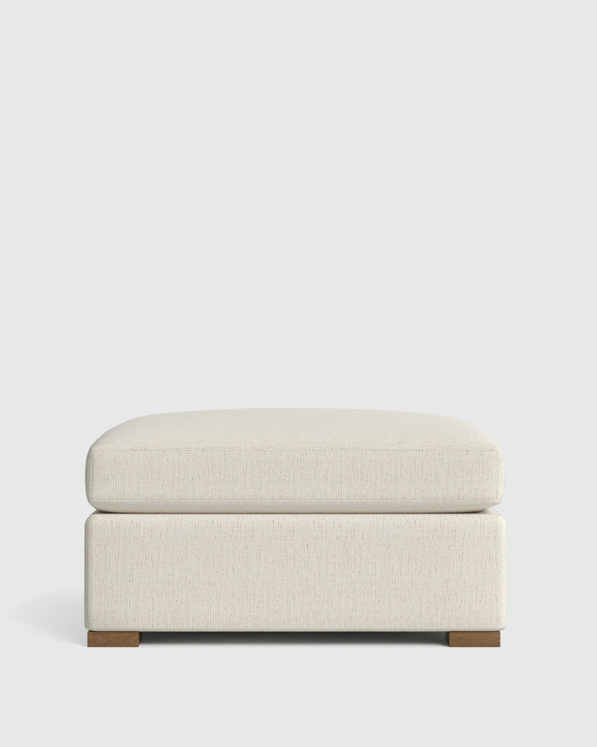 Hollis Slope Arm Ottoman in Performance Chenille Linen Blend - 37" / Snow