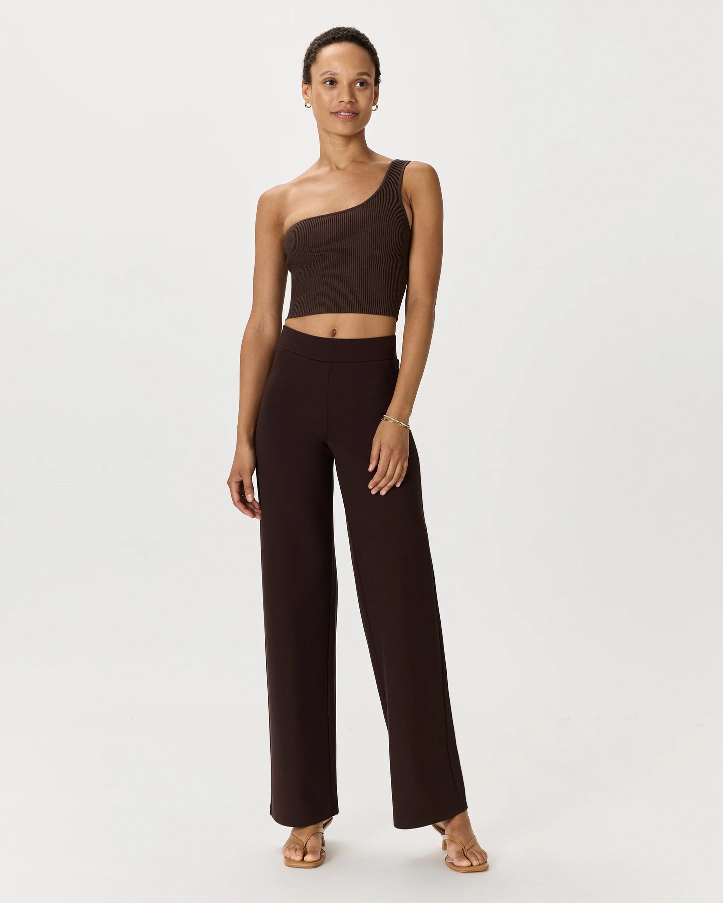 Ultra-Stretch Ponte Wide Leg Pants - XS / Espresso