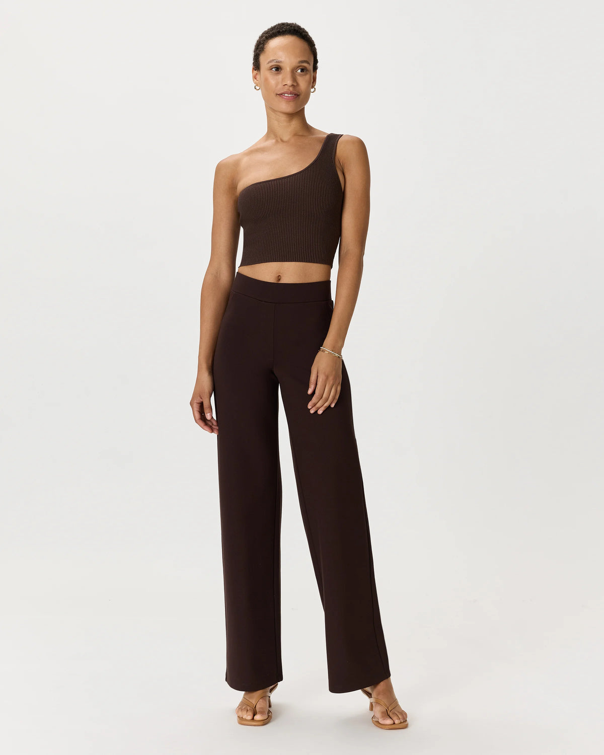 Ultra-Stretch Ponte Wide Leg Pants - XS / Espresso