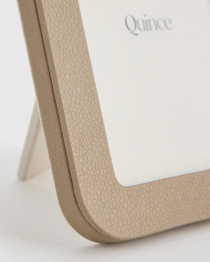 Shagreen Leather Picture Frames - (Set of 2) - Set: 4x6, 5x7 / Cream