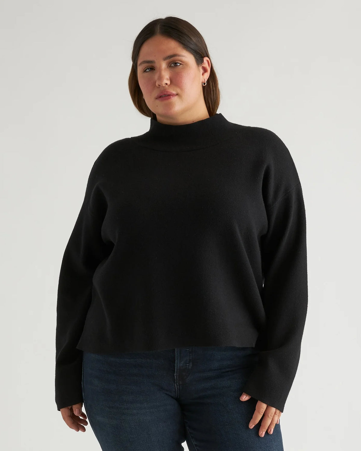 Eco-Knit Milano Stitch Mock Neck Pullover - XS / Warm Taupe