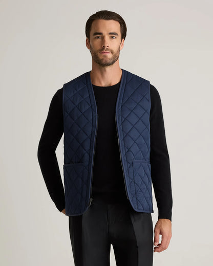 Featherless Quilted Fleece-Lined Liner Vest - S / Black