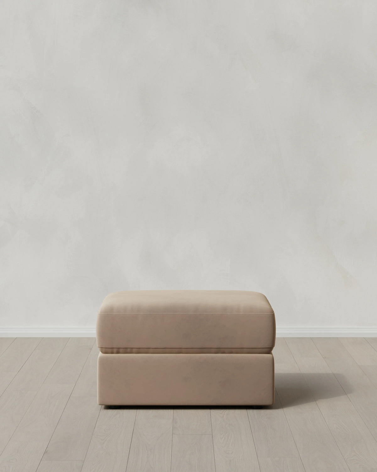 Ashford Deep Seat Ottoman in Performance Velvet - One Size / Ivory