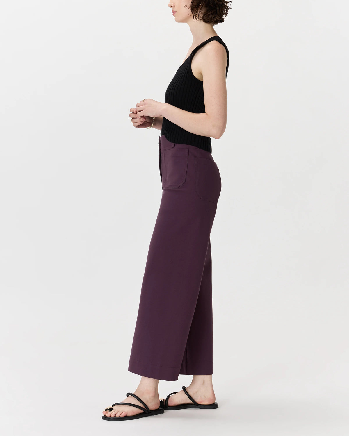 Ultra-Stretch Ponte Cropped Wide Leg Pants - 0 / Espresso