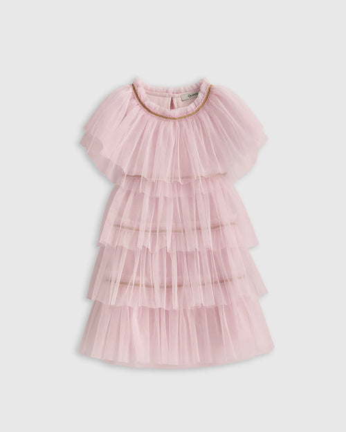 Recycled Tulle Tiered Dress - 2T / Pale Pink