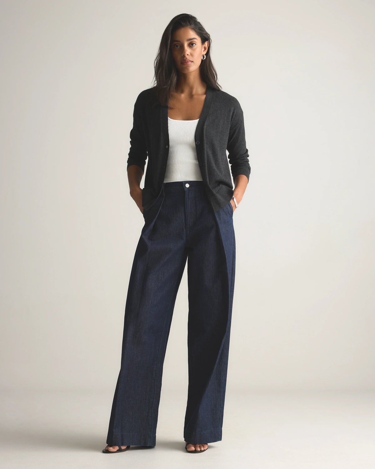 Lightweight Cotton Cashmere Cardigan - XS / Heather Oatmeal