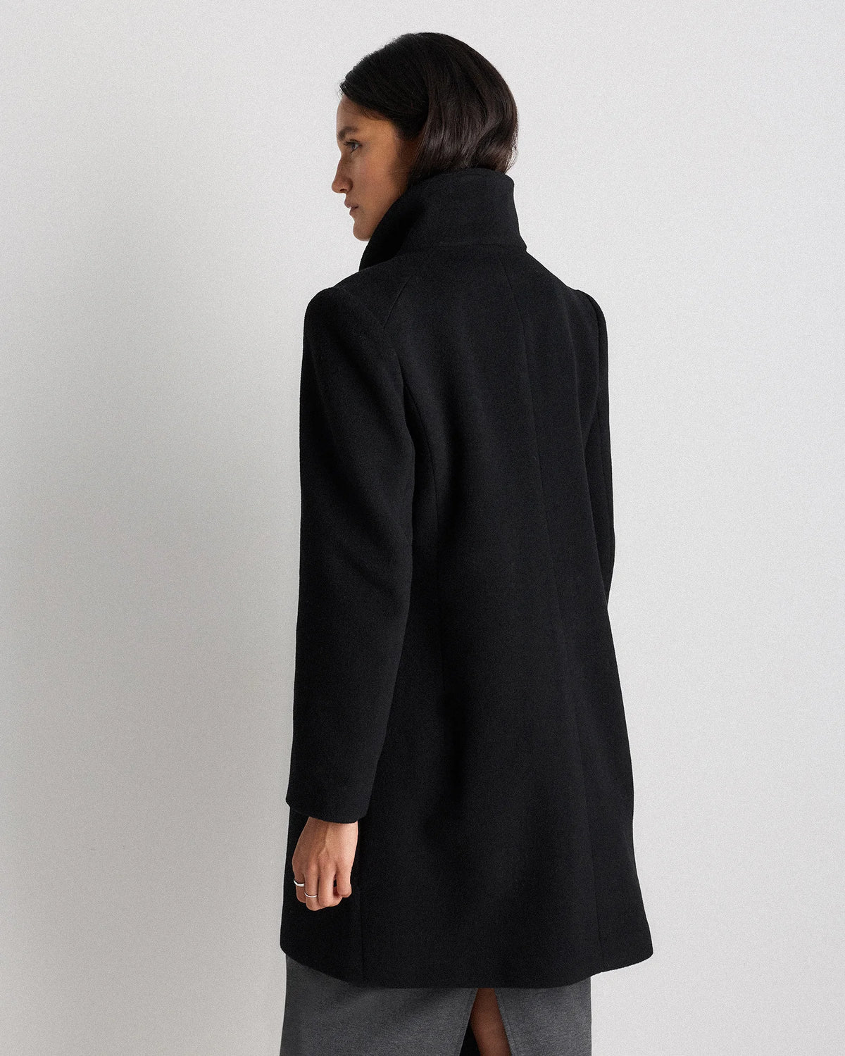 Wool Cashmere Cocoon Coat - XS / Dark Chocolate