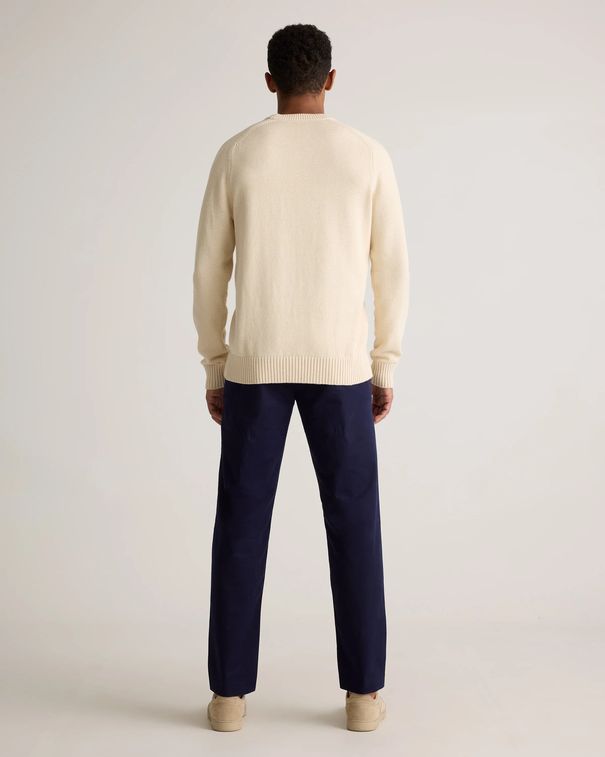 100% Organic Cotton Crewneck Sweater - S / Speckled Beige