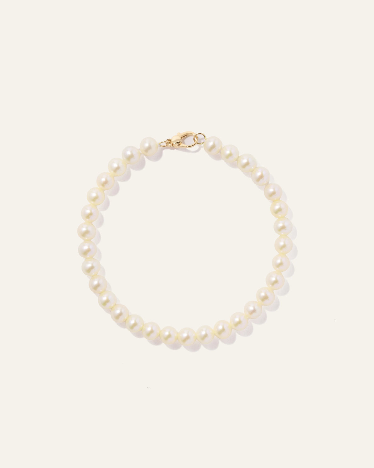 14k Gold Freshwater Cultured Pearl Bracelet - One Size / Yellow Gold