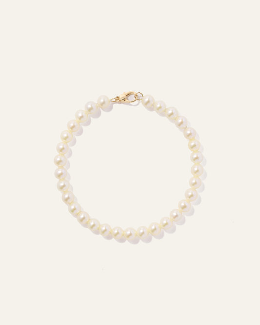 14k Gold Freshwater Cultured Pearl Bracelet - One Size / Yellow Gold