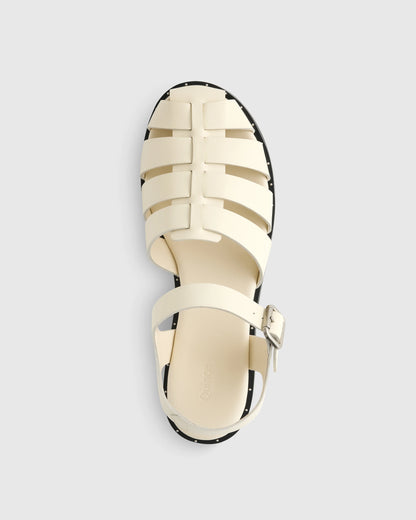 Italian Leather Fisherman Sandal - 5 / Black