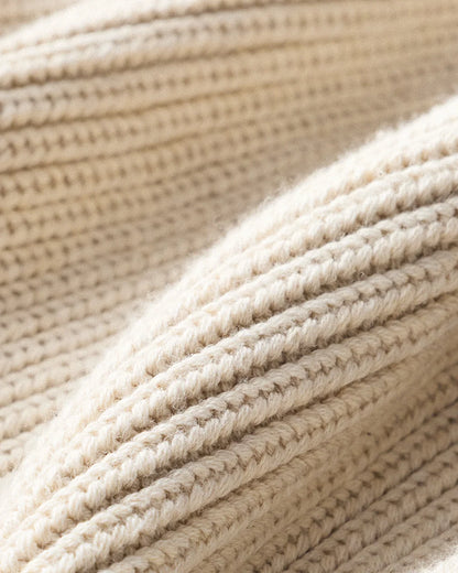 100% Organic Cotton Fisherman V-Neck Sweater - 1X / Speckled Beige