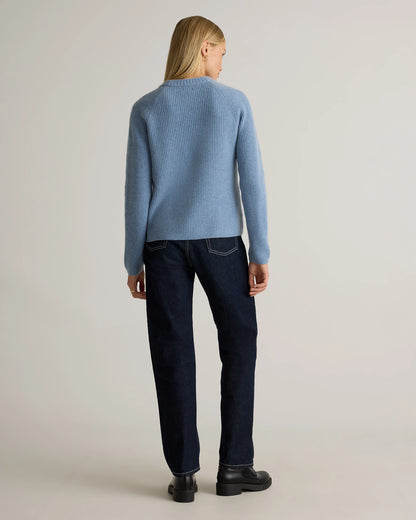 Mongolian Cashmere Fisherman Crewneck Sweater - XS / Teak