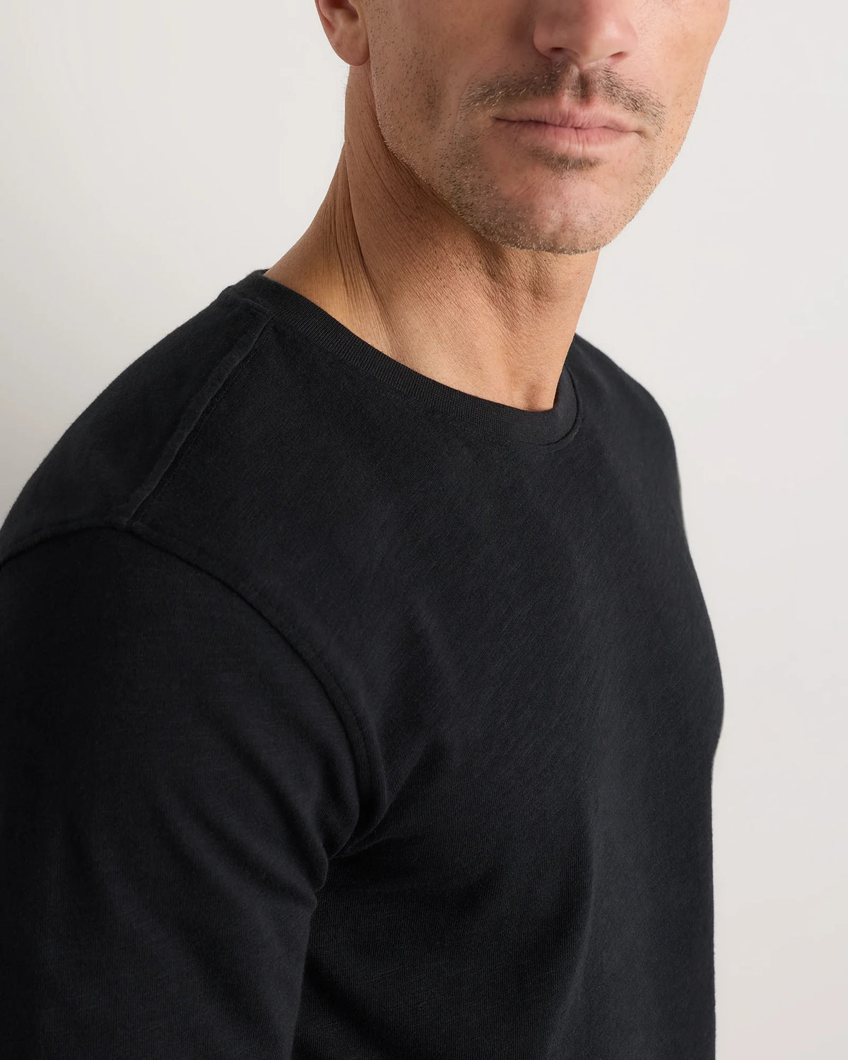 100% Organic Cotton Slub Long Sleeve Tee - S / Classic White
