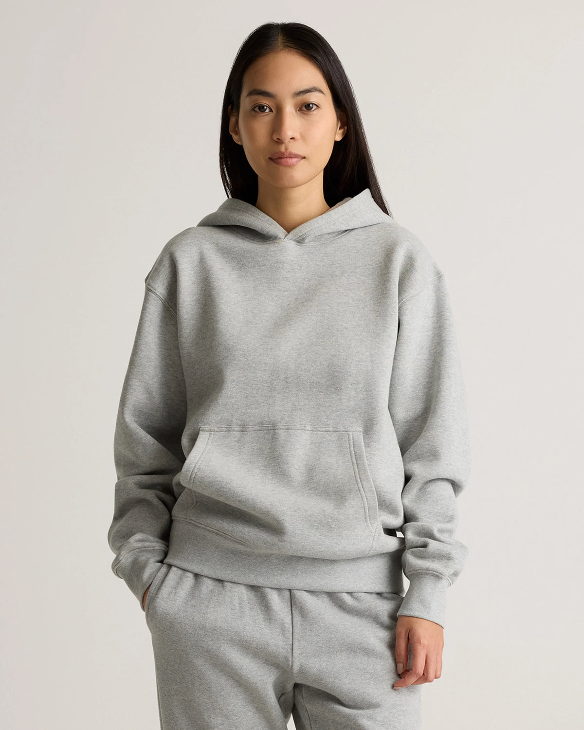 Organic Heavyweight Fleece Boyfriend Hoodie - XS / Heather Grey
