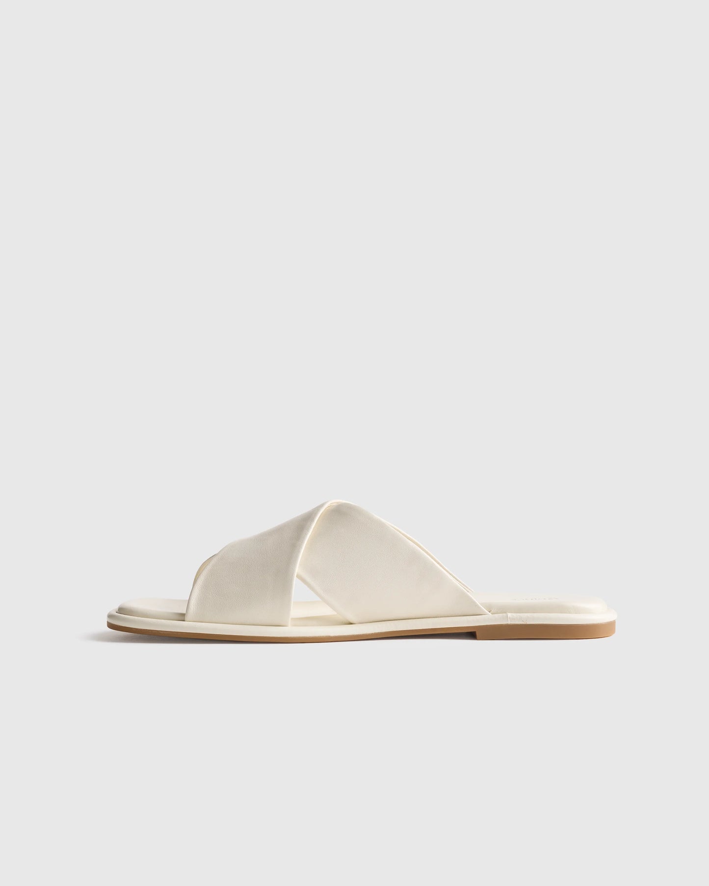 Italian Leather Crossover Slide - 5 / Cognac